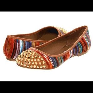 Steve Madden Kimmie Aztec Mult Studded Flats